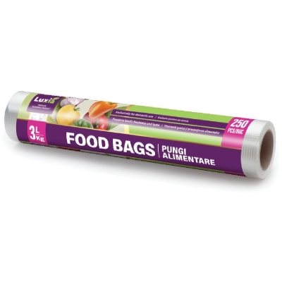 Pungi alimentare rezistente Luxia, 3 kg, 250 buc/rola