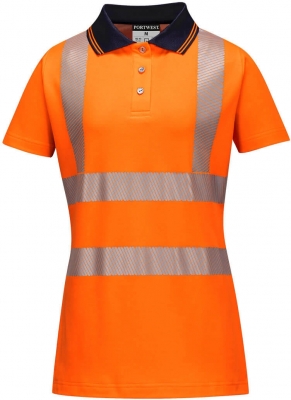 Tricou polo pro, pentru femei, portocaliu/negru, regular, PW3, Portwest
