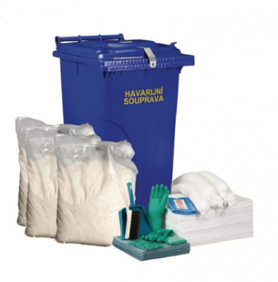 KIT mobil de urgenta cu sorbent hidrofob Reosorb, ulei, capacitate de sorbtie 165L
