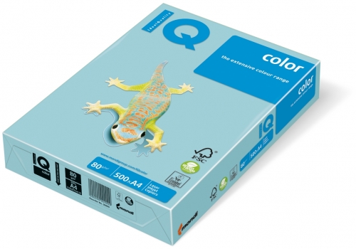 Carton IQ color pastel A4 medium blue 160 g/mp, 250 coli/top