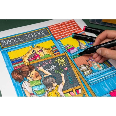 Markere cu 2 capete 1 mm/7 mm Art Duet 36 buc/set Daco