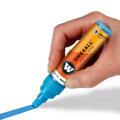 Marker cu vopsea acrilica, varf tesit, 4-8 mm, ONE4ALL 327HS Basic 6 culori/set Molotow