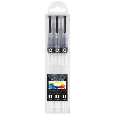 Pensula cu rezervor, diferite dimensiuni, Aqua Squeeze Basic 3 buc/set Molotow