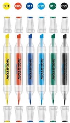 Marker, varf dublu, Aqua Twin Basic 6 buc/set Molotow