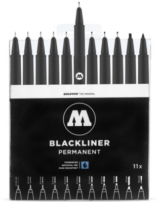 Liner, diferite dimensiuni, Blackliner Complete Set 11 buc/set Molotow