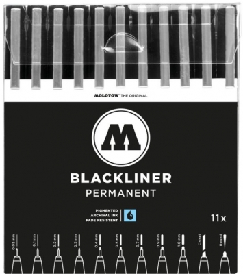 Liner, diferite dimensiuni, Blackliner Complete Set 11 buc/set Molotow