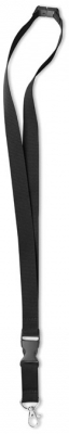 Snur textil negru cu clip pentru ecuson