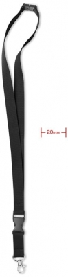 Snur textil negru cu clip pentru ecuson