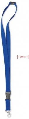 Snur textil albastru cu clip pentru ecuson