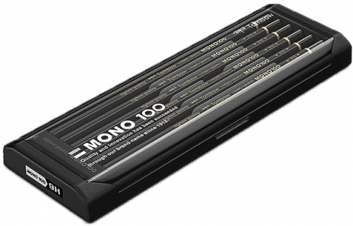 Creioane grafit, 9H, MONO 100, 12 buc/set Tombow