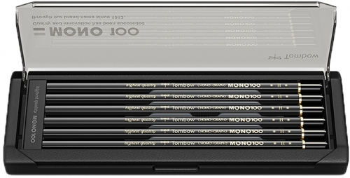 Creioane grafit, H, MONO 100, 12 buc/set Tombow