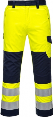 Pantaloni Hi-Vis, galben/navy, regular, Modaflame, Portwest