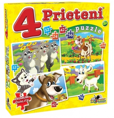 Puzzle 4  Prieteni mari 12, 24, 42, 56 piese Noriel