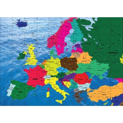 Puzzle cu harti, Harta Europei, 100 de piese Noriel