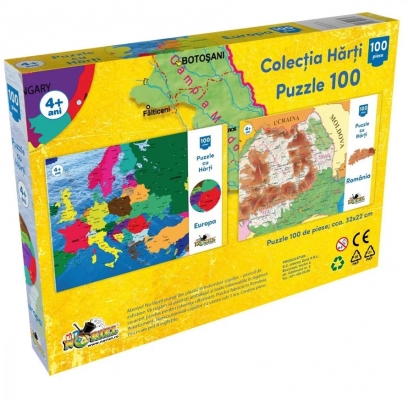 Puzzle cu harti, Harta Europei, 100 de piese Noriel