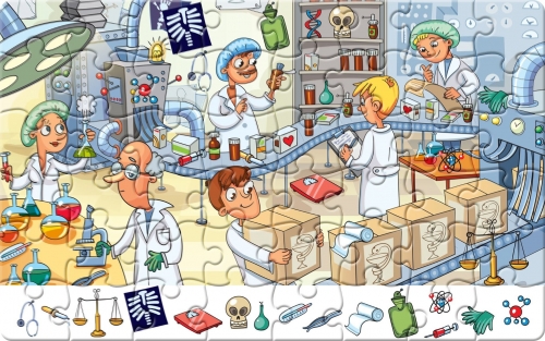 Puzzle Recunoastere Laboratorul, 48 piese Noriel