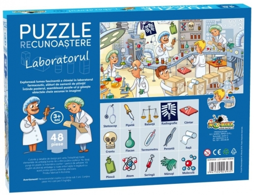 Puzzle Recunoastere Laboratorul, 48 piese Noriel