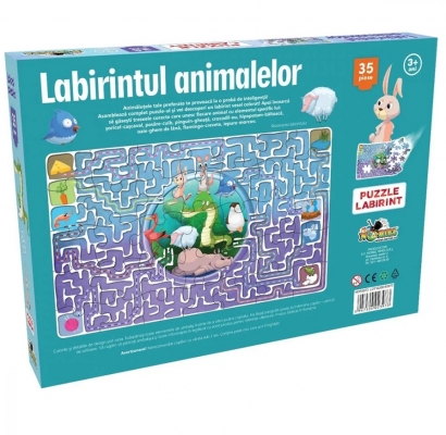 Puzzle Labirintul animalelor, 35 piese Noriel