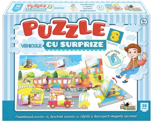 Puzzle cu surprize Vehicule 36 piese Noriel