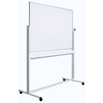 Tabla alba magnetica, dubla fata, rotativa, 100 x 150 cm, pe stand mobil, profil aluminiu, Optima 