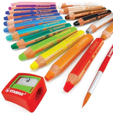 Creion colorat 3 in 1 Woody Stabilo