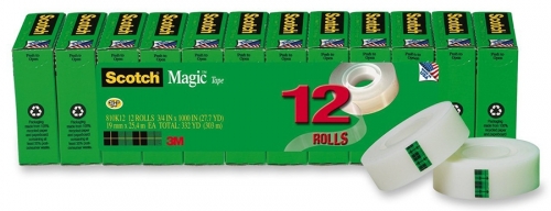 Banda adeziva 19 mm x 33 m, Scotch Magic, 12 buc/set 3M