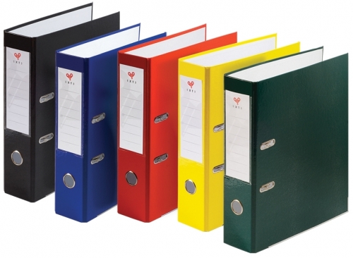 Biblioraft A4, 75 mm, plastifiat in culori mixte, 10 buc/set EXTE