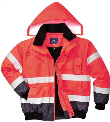 Jacheta bomber Hi-Vis Contrast, Rosu/Navy, Portwest