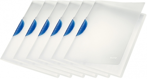 Dosar cu clip, A4, PP, Color Clip Magic, albastru, 6 buc/set Leitz