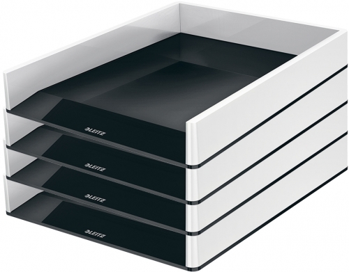 Tavita documente WOW, culori duale, alb-negru, 4 buc/set Leitz 