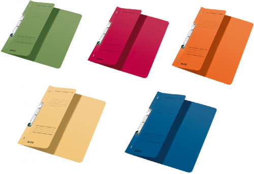 Dosar carton color, pentru incopciat, coperta 1/2, 5 culori, 25 buc/set Leitz