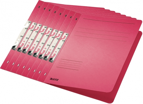 Dosar carton color, pentru incopciat, coperta 1/1, certificare Blue Angel, rosu, 50 buc/set, Leitz