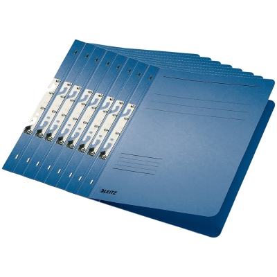 Dosar carton color, pentru incopciat, coperta 1/1, certificare Blue Angel, albastru, 50 buc/set, Leitz
