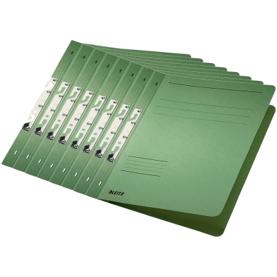 Dosar carton color, pentru incopciat, coperta 1/1, certificare Bue Angel, verde, 50 buc/set Leitz