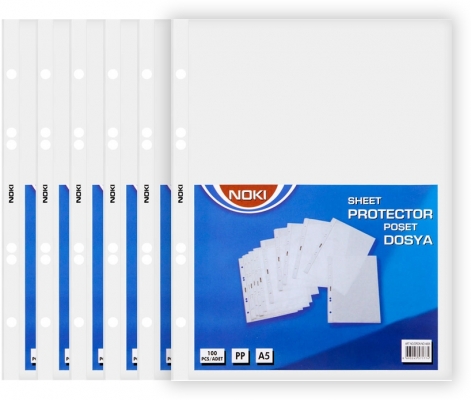 Folie protectie documente A5 100 buc/set, 15 seturi Noki