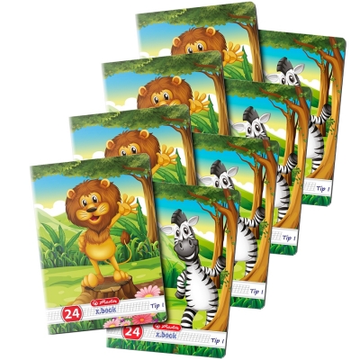Caiet A5, 24 file, Tip I, Cute Animals Premium, 20 buc/set, Herlitz