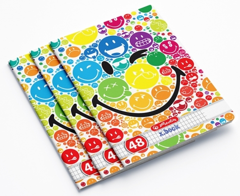 Caiet A5, 48 file, matematica, Smiley, 10 buc/set, Herlitz
