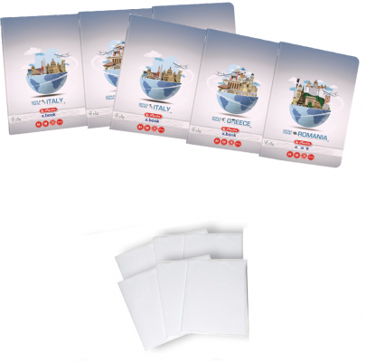 Pachet 5 caiete + coperti A4, 60 file, dictando, Travel, Herlitz 