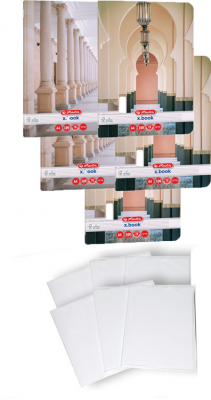 Pachet 5 caiete + coperti A4, 100 file, dictando, motiv Art Deco, diverse modele herlitz