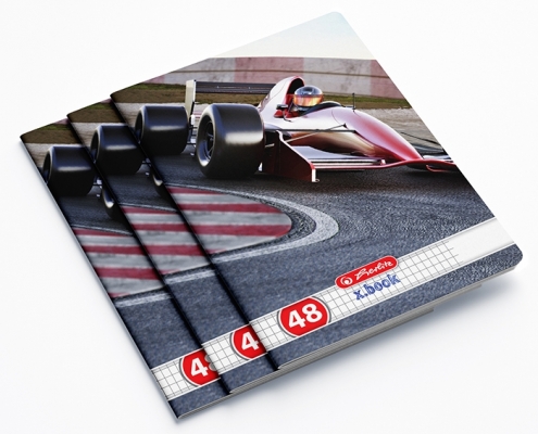 Caiet A5, 48 file, matematica, Cars, 10 buc/set Herlitz