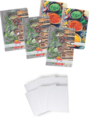 Pachet 5 caiete + coperti A5, 80 file, patratele, Spices, Herlitz