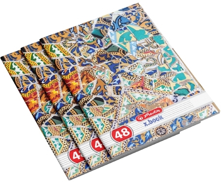 Caiet A4, 48 file, dictando, Mozaic, 10 buc/set, Herlitz
