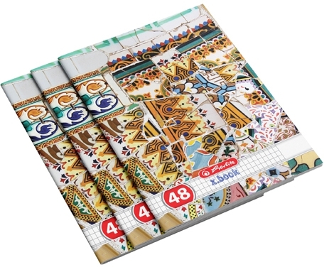 Caiet A4, 48 file, matematica, Mozaic, 10 buc/set, Herlitz