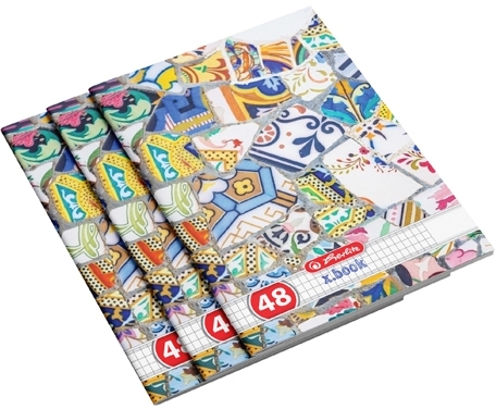 Caiet A4, 48 file, matematica, Mozaic, 10 buc/set, Herlitz