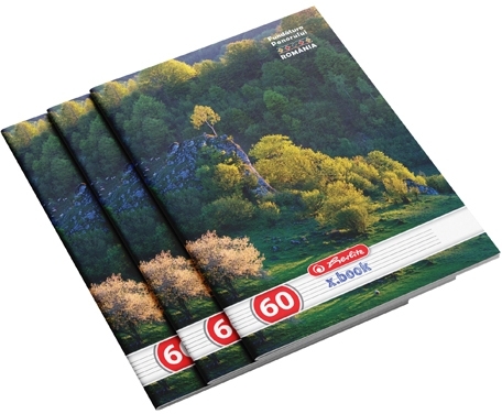 Caiet A4, 60 file, dictando, Romania, 5 buc/set, Herlitz
