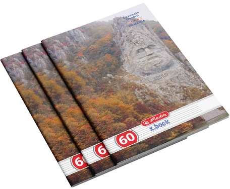 Caiet A4, 60 file, dictando, Romania, 5 buc/set, Herlitz