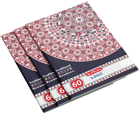 Caiet A4, 60 file, dictando, Traditional Romanesc, 5 buc/set, Herlitz