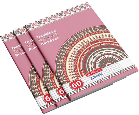 Caiet A4, 60 file, matematica, Traditional Romanesc, 5 buc/set, Herlitz