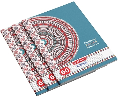 Caiet A4, 60 file, matematica, Traditional Romanesc, 5 buc/set, Herlitz
