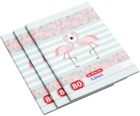 Caiet A4, 80 file, dictando, Flamingo, 5 buc/set, Herlitz